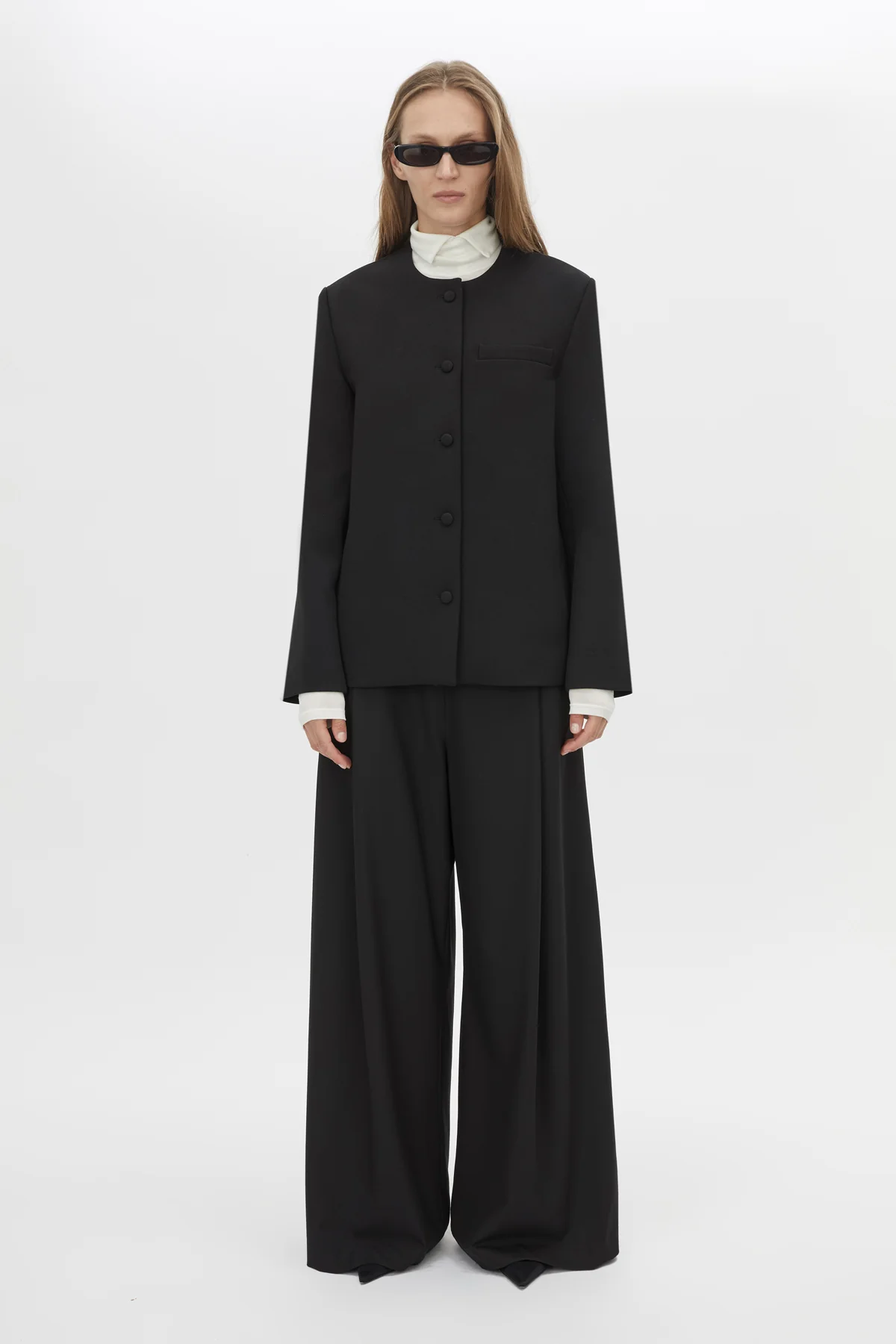 San Fitted Collarless Jacket - Image 3